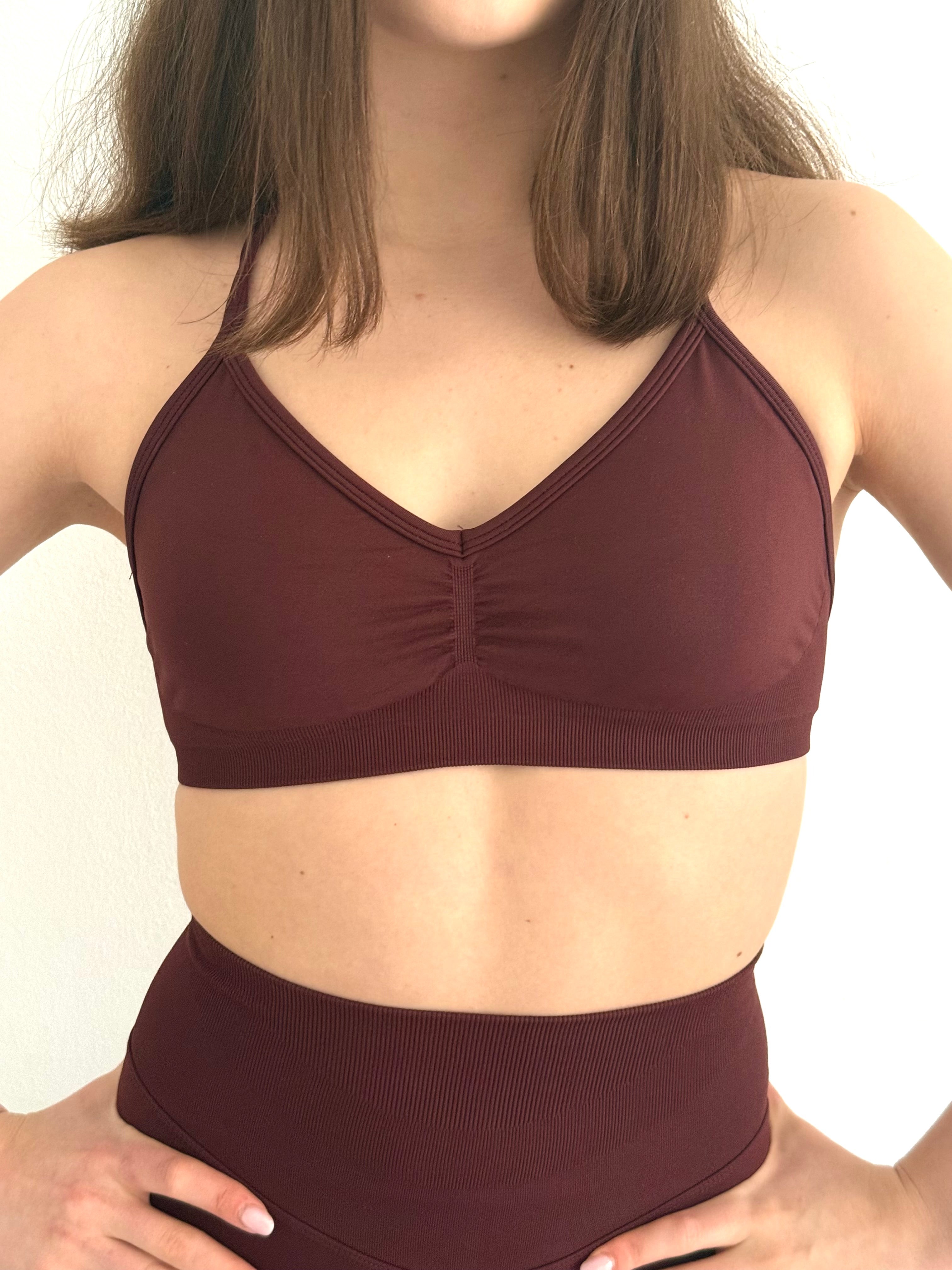 VELOUR BRA RED
