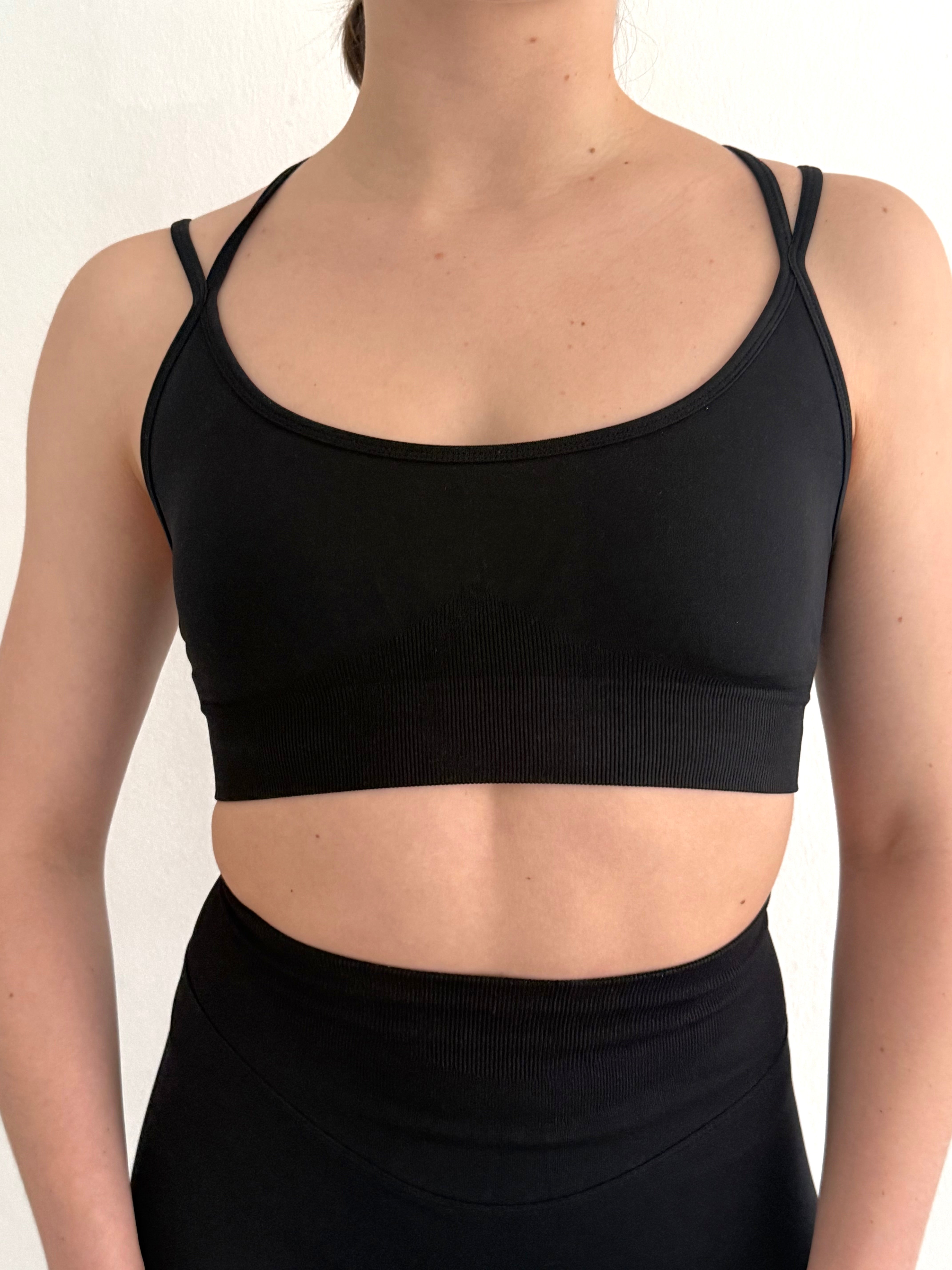 VELOUR BRA BLACK